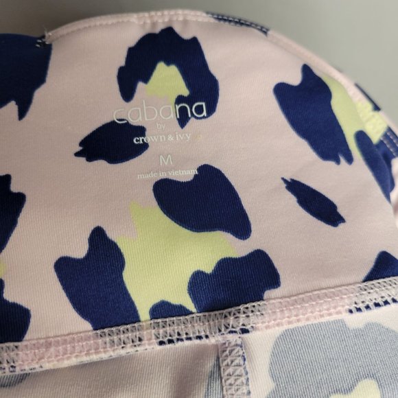 Cabana White Animal Purple print Active Leggins Women's Size Medium - Picture 8 of 10